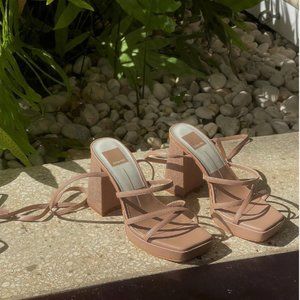 Dolce Vita Amanda Neutral Strappy Block Heel Sandal